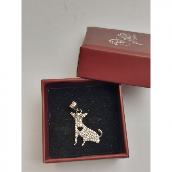 Pandantiv, Jolie Silver, Argint 925, Model Catel cu Inima, 1.5 G, 1.8 x 1.7 Cm [5]