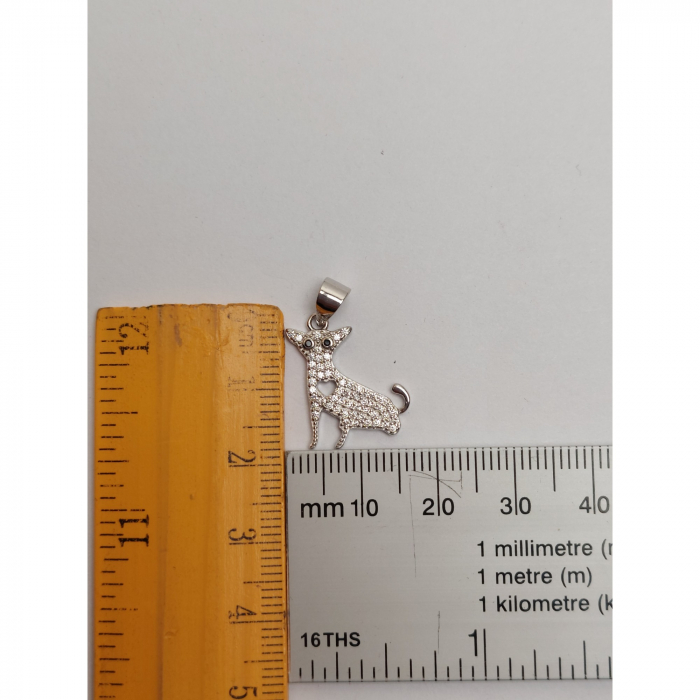 Pandantiv, Jolie Silver, Argint 925, Model Catel cu Inima, 1.5 G, 1.8 x 1.7 Cm [3]