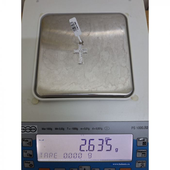 Pandantiv, Jolie Silver, Argint 925, Model Cruce cu Pietre, 2.6 G, 3 x 2 Cm [4]