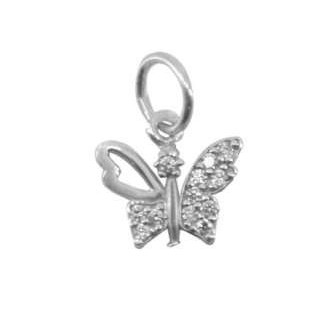Pandantiv, Jolie Silver, Argint 925, Model Fluture Cu Pietre, 0.5 g, 1 x 1 cm [1]