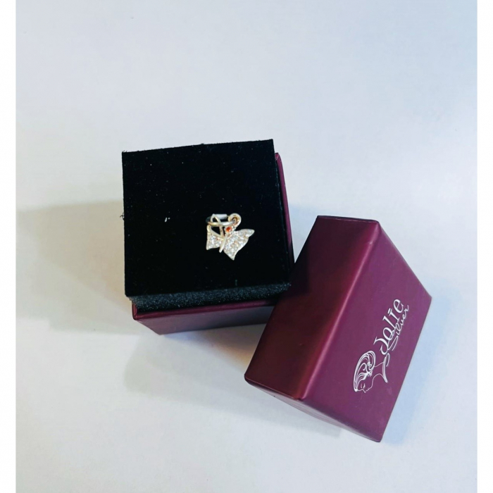 Pandantiv, Jolie Silver, Argint 925, Model Fluture Cu Pietre, 0.5 g, 1 x 1 cm [3]