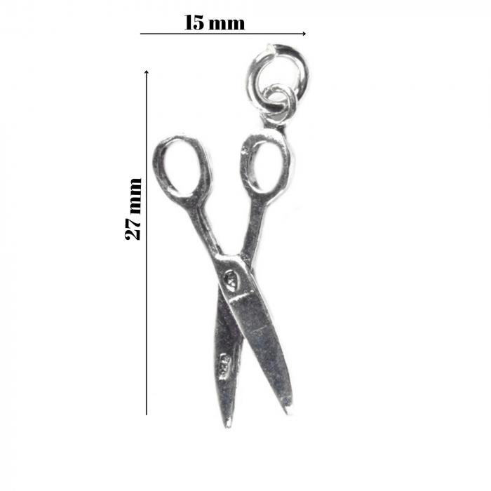 Pandantiv, Jolie Silver, Argint 925, Model Foarfeca, 2.2 g, 27x15 mm [4]