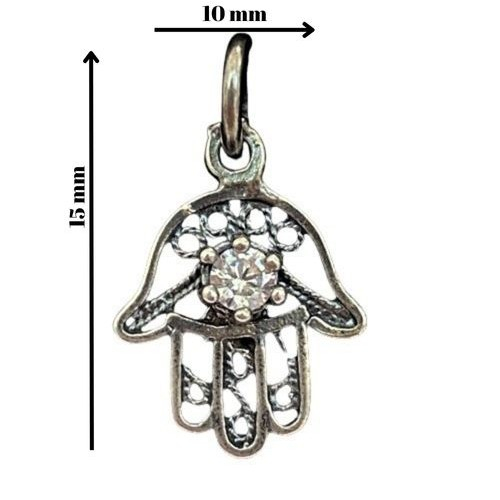 Pandantiv, Jolie Silver, Argint 925, Model Hamza Filigran, 0.9 g, 15x10 mm [8]
