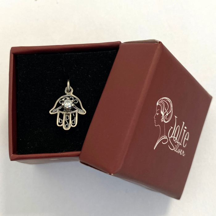 Pandantiv, Jolie Silver, Argint 925, Model Hamza Filigran, 0.9 g, 15x10 mm [7]
