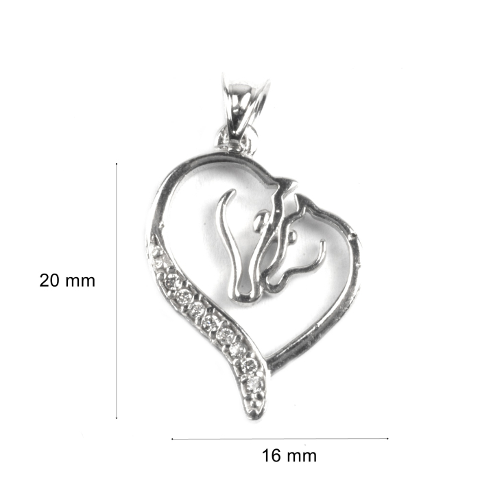 Pandantiv, Jolie Silver, Argint 925, Model Horses in Love, 16 x 20 mm, 1.6 g [6]