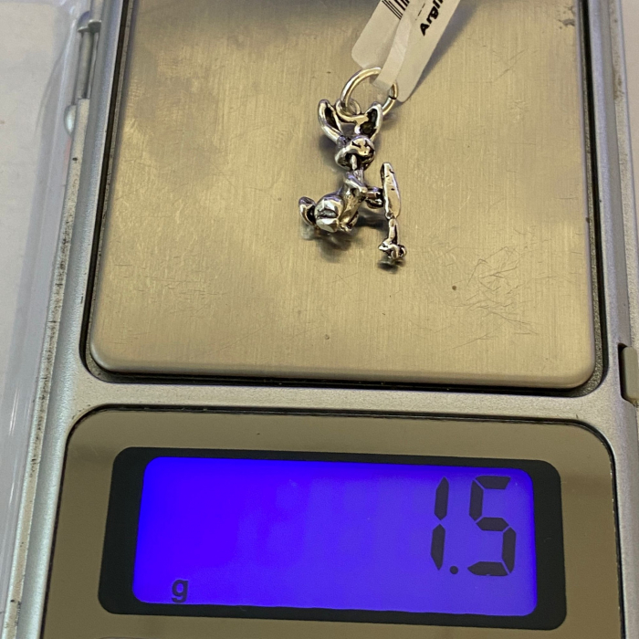 Pandantiv, Jolie Silver, Argint 925, Model Iepuras cu Morcov, 1.5 g, 20x10 mm [5]