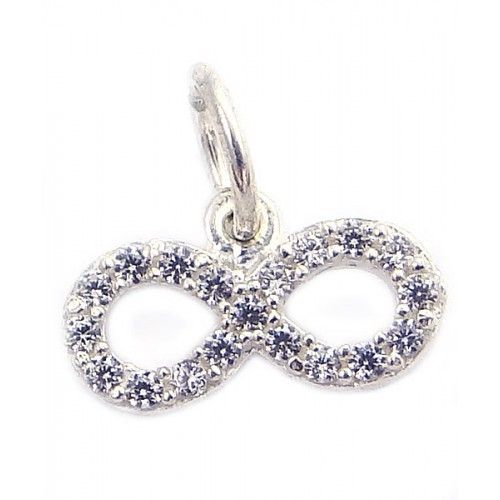Pandantiv, Jolie Silver, Argint 925, Model Infinit cu Pietre, Model Random, Zirconii, 10 x 12 mm, 0.6 g [1]