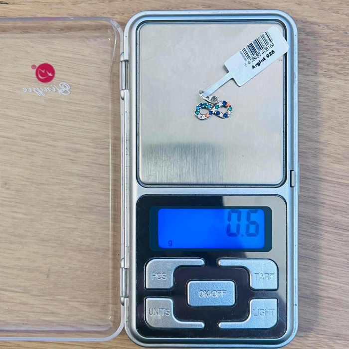 Pandantiv, Jolie Silver, Argint 925, Model Infinit cu Pietre, Model Random, Zirconii, 10 x 12 mm, 0.6 g [4]