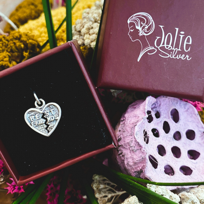 Pandantiv, Jolie Silver, Argint 925, Model Inima Best Friend, 1 g, 10x12 mm [3]