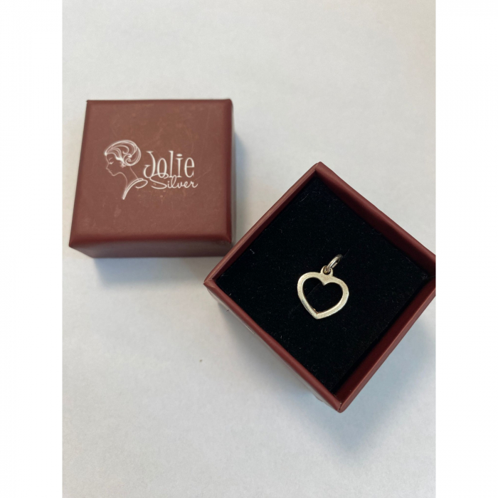 Pandantiv, Jolie Silver, Argint 925, Model Inima Contur, 0.6 g, 15x12 mm [6]