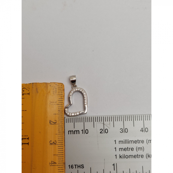 Pandantiv, Jolie Silver, Argint 925, Model Inima Contur Asimetrica, 1.4 G, 1.6 x 1.2 Cm [3]