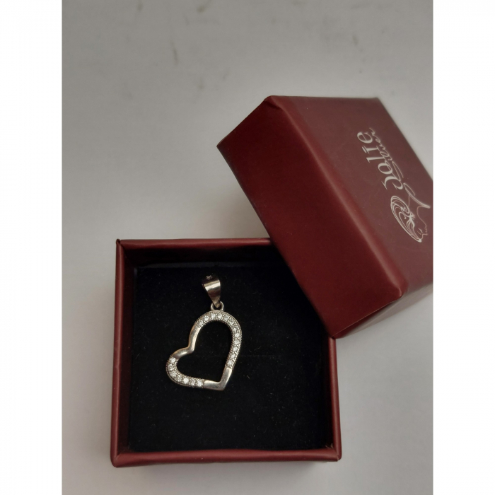 Pandantiv, Jolie Silver, Argint 925, Model Inima Contur Asimetrica, 1.4 G, 1.6 x 1.2 Cm [5]