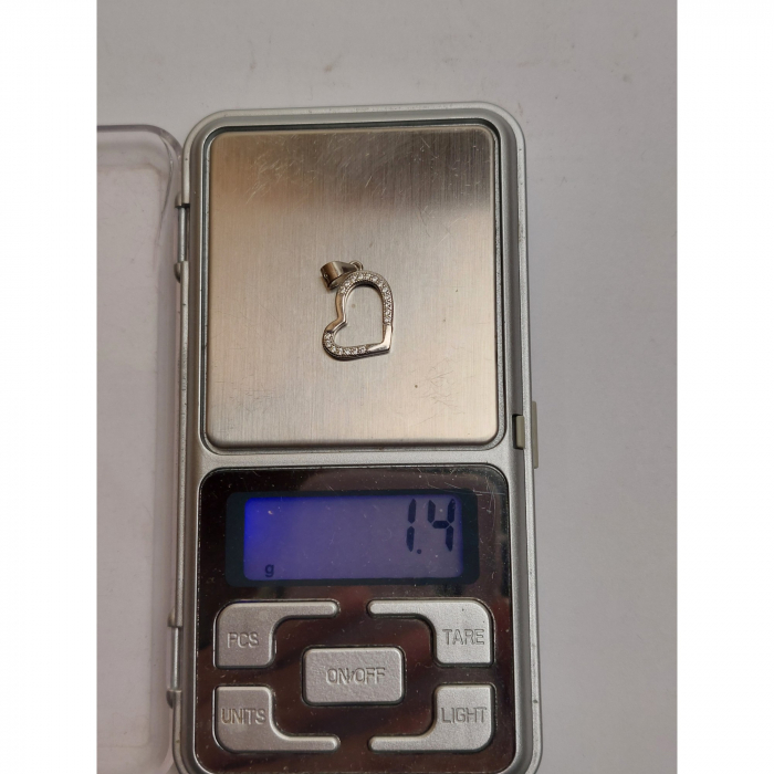 Pandantiv, Jolie Silver, Argint 925, Model Inima Contur Asimetrica, 1.4 G, 1.6 x 1.2 Cm [4]