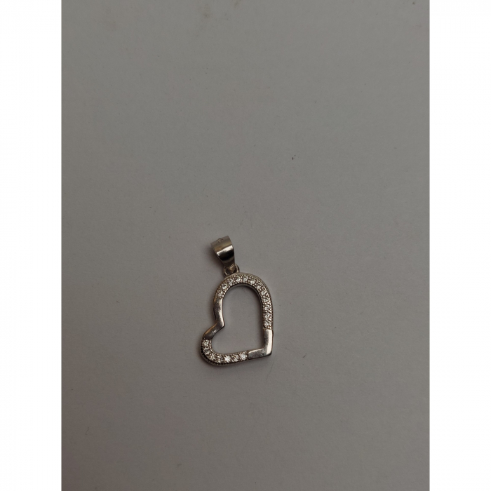 Pandantiv, Jolie Silver, Argint 925, Model Inima Contur Asimetrica, 1.4 G, 1.6 x 1.2 Cm [2]