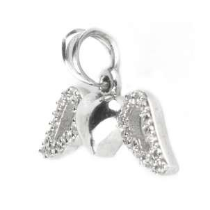 Pandantiv, Jolie Silver, Argint 925, Model Inima cu Aripi, Pietre Zirconiu, 25 x 15 mm, 1.4 g [2]