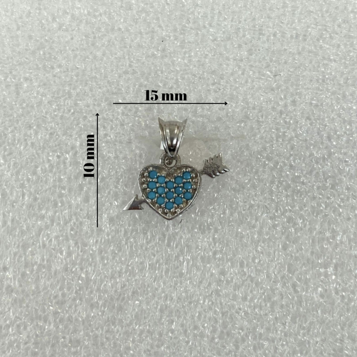 Pandantiv, Jolie Silver, Argint 925, Model Inima cu Sageata, 0.7 g, 10x15 mm [5]
