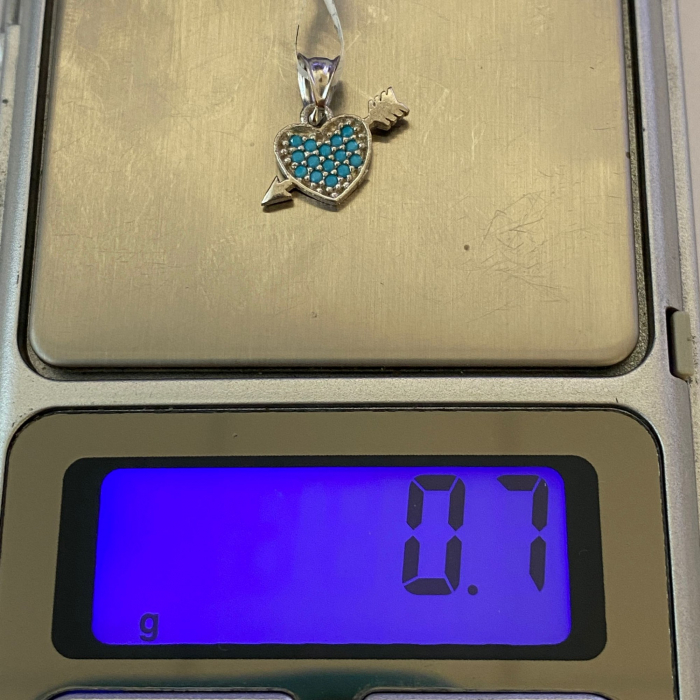 Pandantiv, Jolie Silver, Argint 925, Model Inima cu Sageata, 0.7 g, 10x15 mm [8]