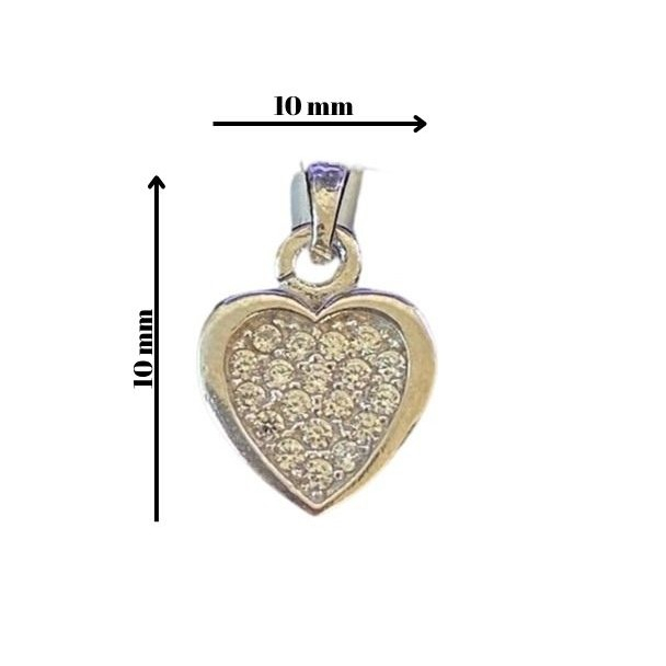 Pandantiv, Jolie Silver, Argint 925, Model Inima cu Zirconii, 0.7 g, 10x10 mm [4]