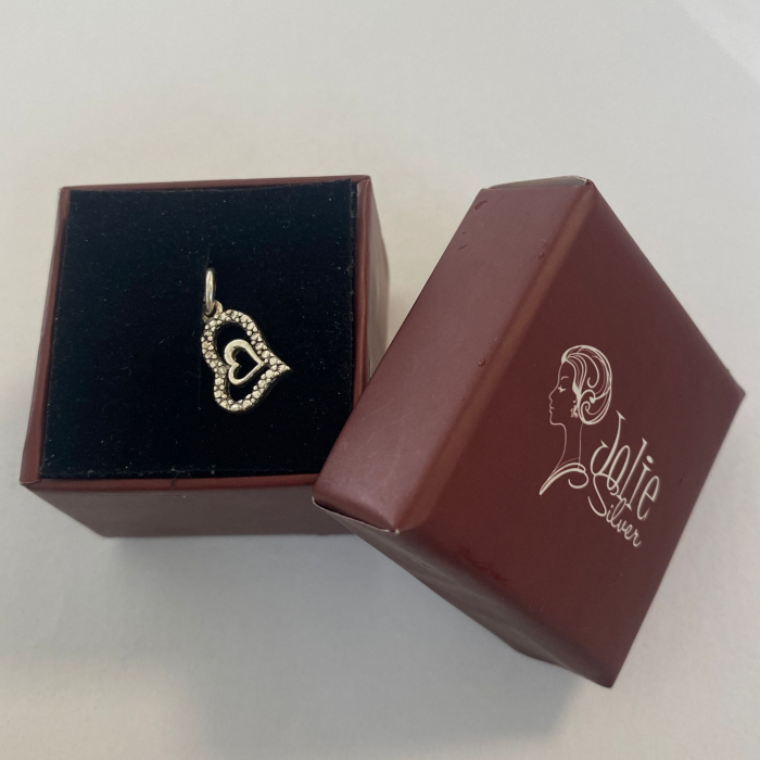 Pandantiv, Jolie Silver, Argint 925, Model Inima in Inima, 0.9 g, 18x11 mm [8]