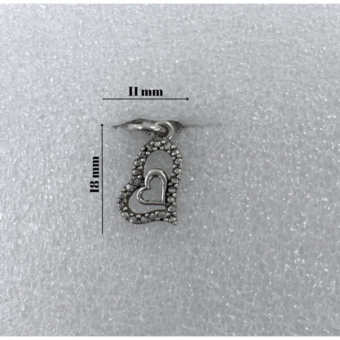 Pandantiv, Jolie Silver, Argint 925, Model Inima in Inima, 0.9 g, 18x11 mm [3]