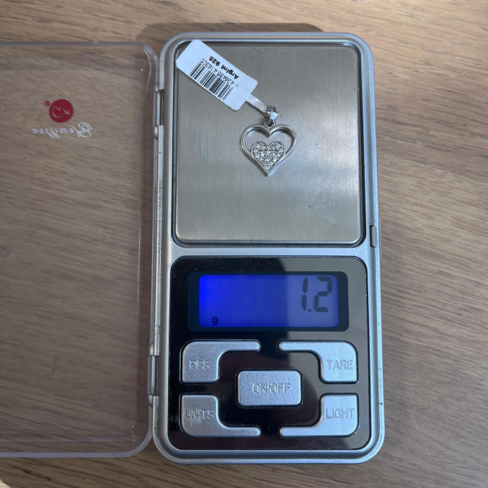 Pandantiv, Jolie Silver, Argint 925, Model Inima in Inima, Pietre Zirconiu, 20 x 15 mm, 1.2 g [8]