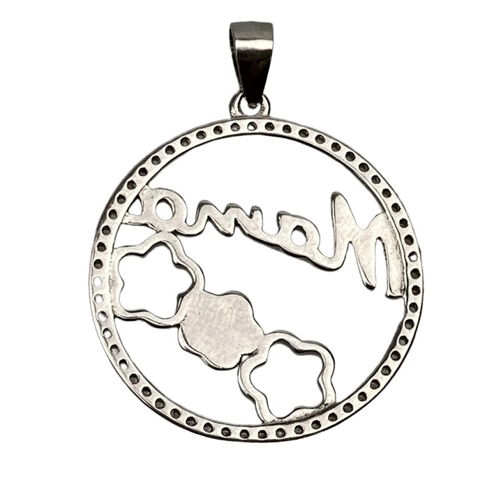 Pandantiv, Jolie Silver, Argint 925, Model Mama (cerc cu flori), Zirconiu, 22 x 22 mm, 3 g [3]