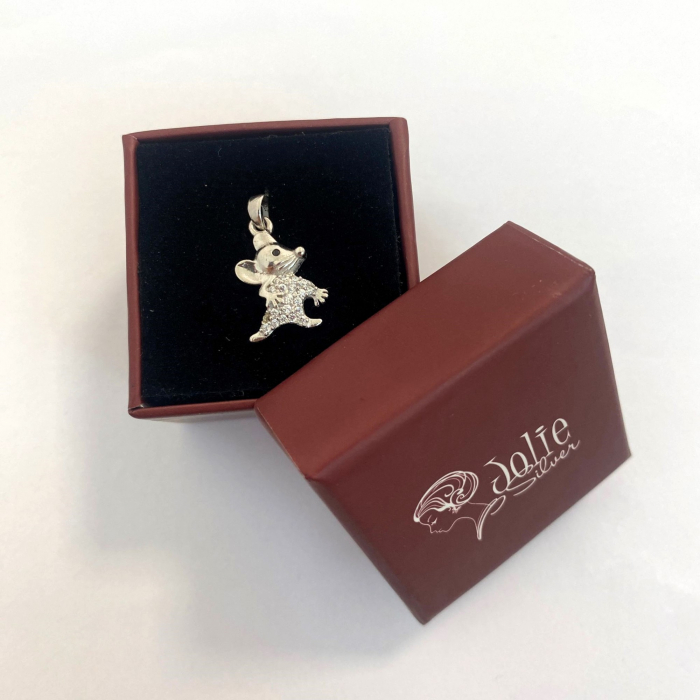 Pandantiv, Jolie Silver, Argint 925, Model Soricel cu Zirconii, 1 g, 15x10 mm [7]