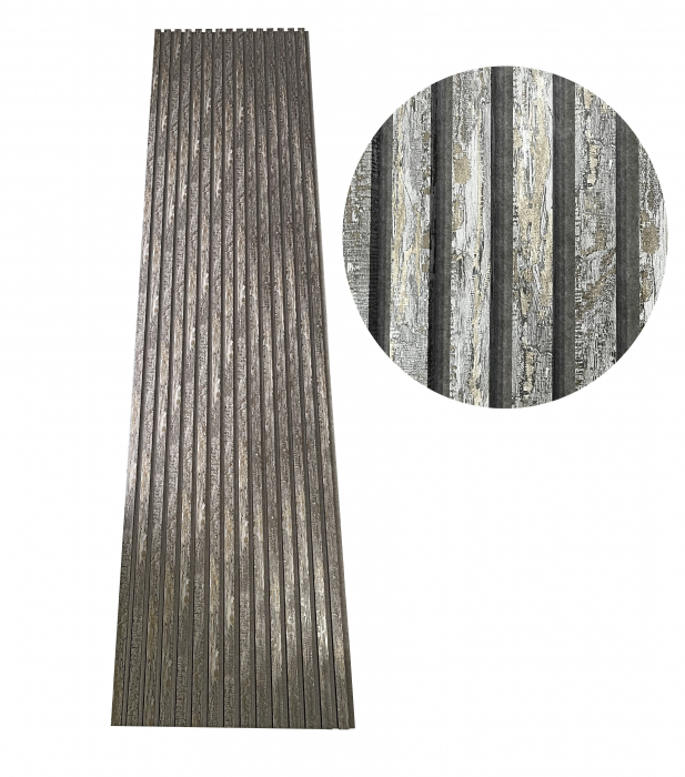 Panou riflat acustic, lemn antichizat, UnicSpot, 240x60x2.1 cm [9]