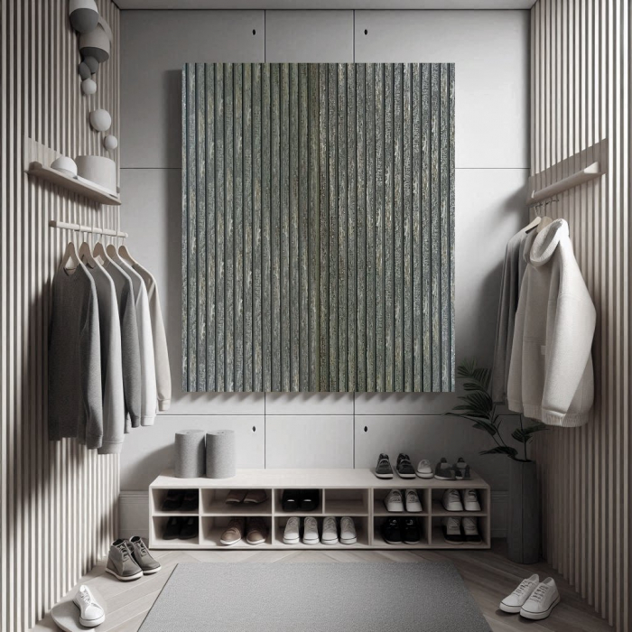Panou riflat acustic, lemn antichizat, UnicSpot, 240x60x2.1 cm [6]