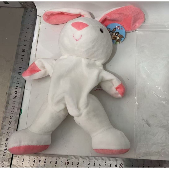 Papusa de Mana pentru Teatru de Papusi, Flippy, din Plus, 25 x 10 x 8 cm, Model Iepure, Alb/Roz [5]