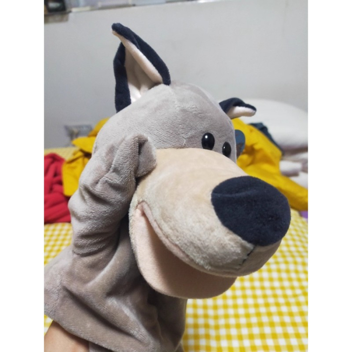 Papusa de Mana pentru Teatru de Papusi, Flippy, din Plus, 25 x 10 x 8 cm, Model Lup, Bej [4]