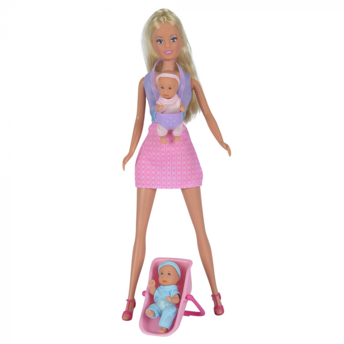 Papusa Simba Steffi Love 29 cm Babysitter cu 2 bebelusi si accesorii [1]