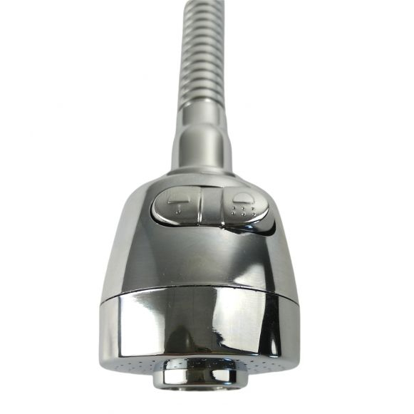 Para flexibila Zerix de baterie, cu comanda, cromata, 2 setari jet [3]