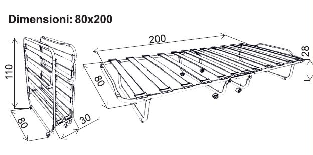 Pat pliant Aladin, antracit si ecru, 80x200x28 cm [4]
