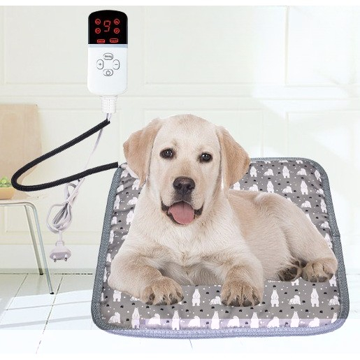 Patura electrica pentru animale de companie cu tub anti-muscatura, perna pentru caini, 45 x 45 cm, 28 W, 9 trepte de reglaj perna pentru pisici, anti-alunecare, gri-When upgrading the full steel pipe  [2]
