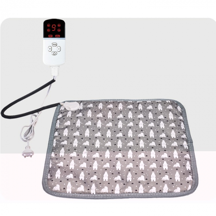 Patura electrica pentru animale de companie cu tub anti-muscatura, perna pentru caini, 45 x 45 cm, 28 W, 9 trepte de reglaj perna pentru pisici, anti-alunecare, gri-When upgrading the full steel pipe  [3]