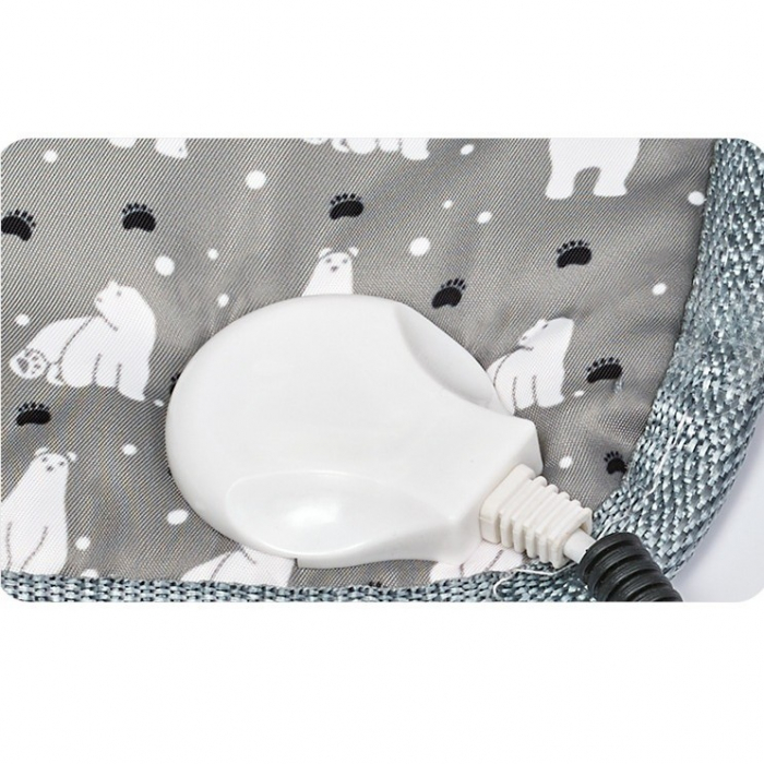Patura electrica pentru animale de companie, perna pentru caini, 45 x 45 cm, 28 W, 2 trepte de reglaj perna pentru pisici, anti-alunecare, gri-European standard 230V high and low; Width: 45X45cm [2]