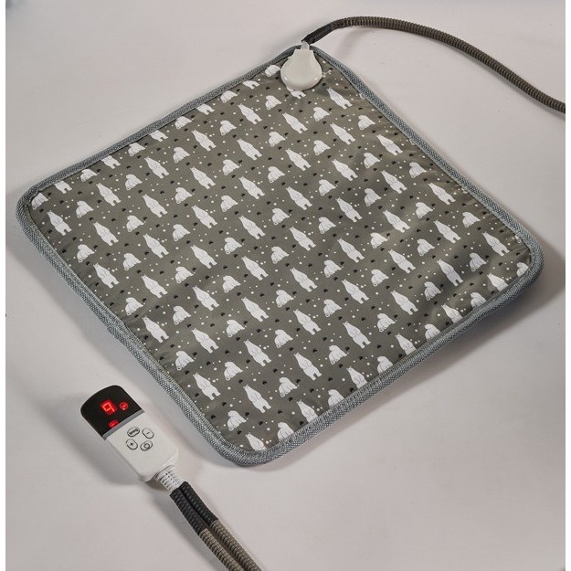 *LICHIDARE STOC* Patura electrica pentru animale de companie, perna pentru caini, 45 x 45 cm, 28 W, 2 trepte de reglaj perna pentru pisici, anti-alunecare, gri-European standard 230V high and low; Wid [3]