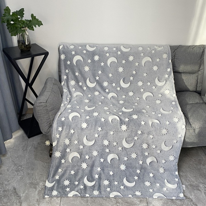 Patura Fosforescenta, Flippy, Moale, Pufoasa, Lumineaza in Intuneric, 1.5x2 m, Model Cer Instelat, Gri [3]