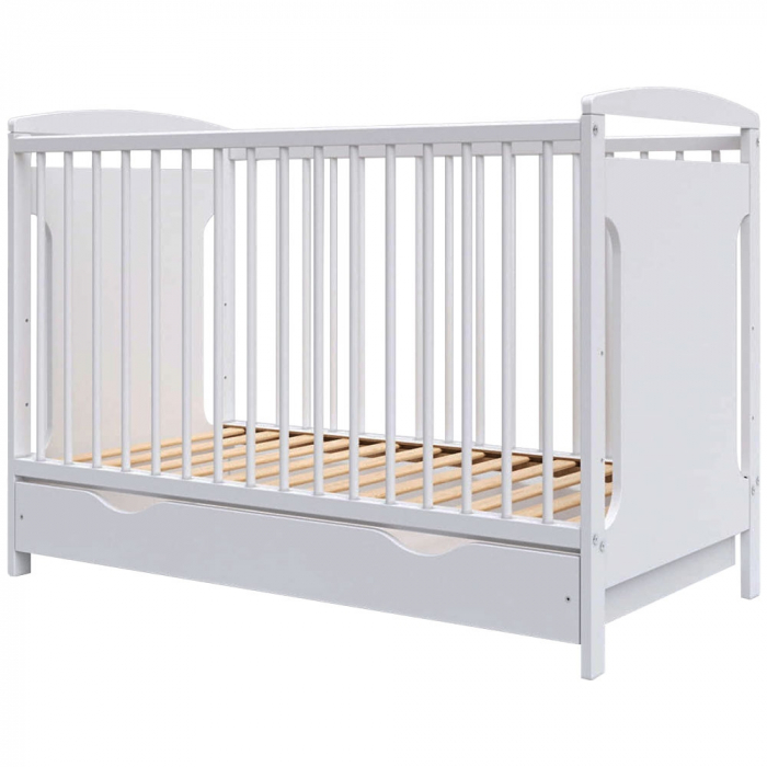 Patut copii din lemn Hubners Karly 120x60 alb cu sertar [1]