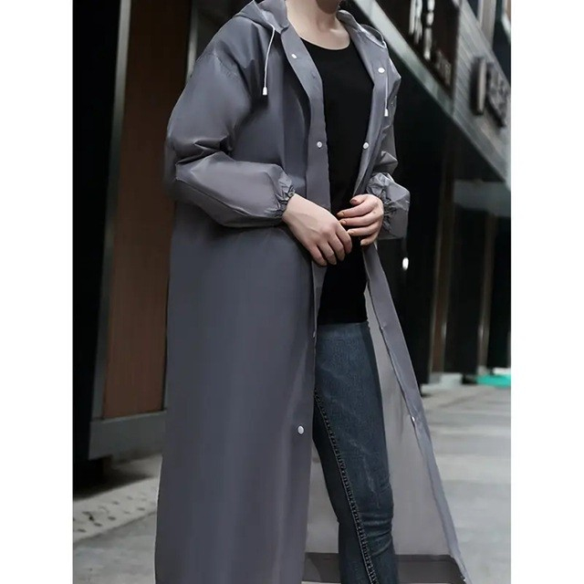 Pelerina de Ploaie, Flippy, pentru Adulti 150-180 cm, din EVA, Impermeabila, Rezistenta la Vant, Inchidere cu Capse, 140 g, Gri [5]