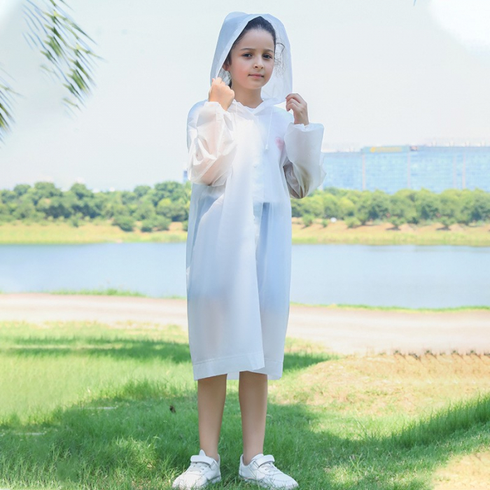 Pelerina de Ploaie, Flippy, pentru Copii 100-145 cm, din EVA, Impermeabila, Inchidere cu Capse, Alb [6]