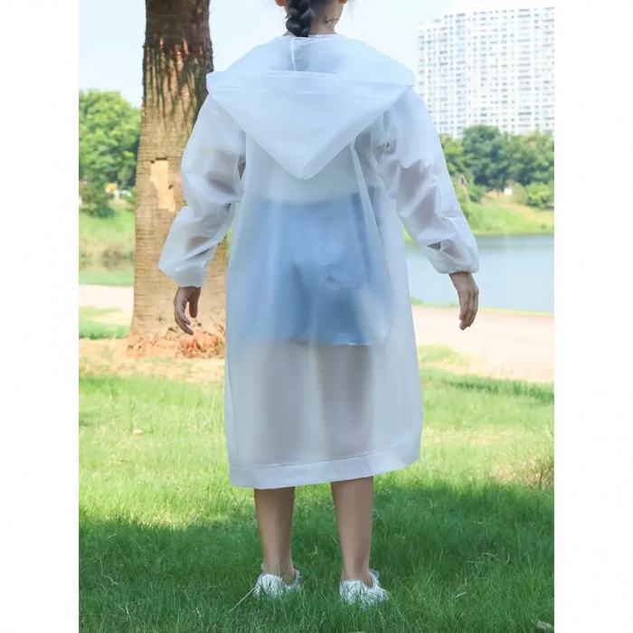 Pelerina de Ploaie, Flippy, pentru Copii 100-145 cm, din EVA, Impermeabila, Inchidere cu Capse, Alb [5]