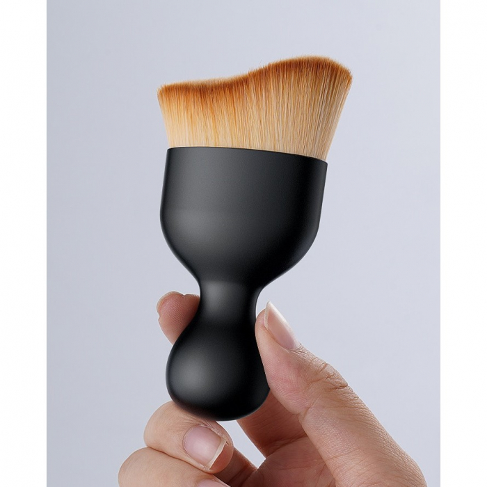 Pensula Multifunctionala, Flippy, Pentru Machiaj sau Indepartat Praful din Masina, Par Sintetic, cu Capac de Protectie, Negru [8]