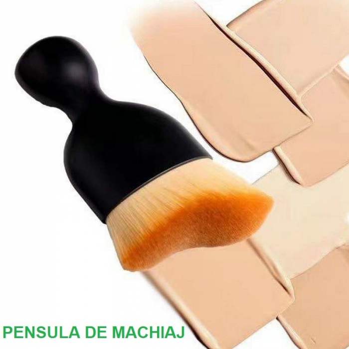 Pensula Multifunctionala, Flippy, Pentru Machiaj sau Indepartat Praful din Masina, Par Sintetic, cu Capac de Protectie, Negru [3]