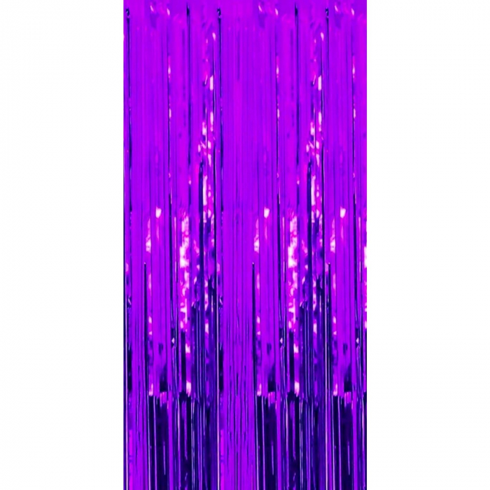 Lichidare Perdea Franjurata, Flippy, Model Decor Petrecere, pentru Fundal de Poze, Amenajare Colorata a Petrecerii, Dimensiune 100x200 cm, Mov [1]