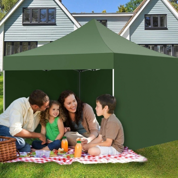 Perete Lateral Cort Evenimente 18 m, Flippy, material textil oxfort 700D Verde [2]