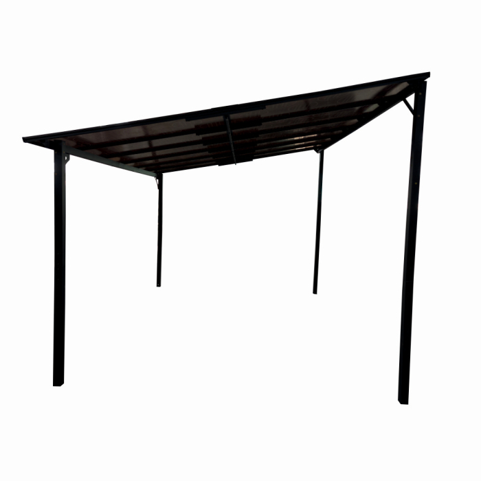 Pergola pentru terasa/gradina din otel si aluminiu KLUGMEISTER KJF5092, 360x300x250/190 cm, culoare gri [1]
