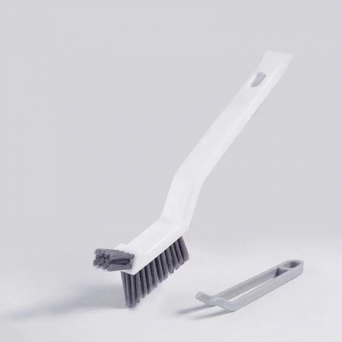 Perie 3in1 de Curatat Podele si Rosturi, Flippy, Lungime Maner 28 cm, Peri din PP, Otel si Plastic, Cleste pentru Scame si Par Inclus, Alb [2]