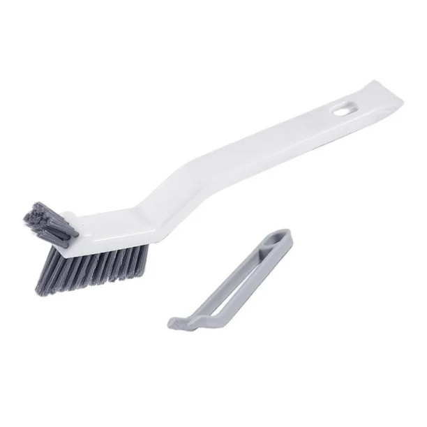 Perie 3in1 de Curatat Podele si Rosturi, Flippy, Lungime Maner 28 cm, Peri din PP, Otel si Plastic, Cleste pentru Scame si Par Inclus, Alb [1]